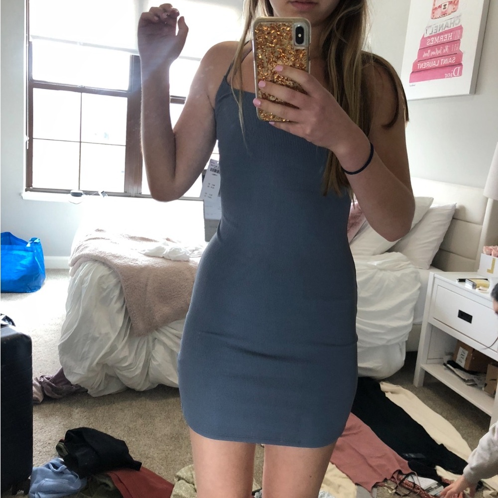 Abercrombie & Fitch Blue Spaghetti Strap Bodycon Dress
